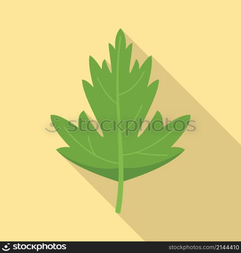 Parsley leaf icon flat vector. Herb plant. Garnish dill. Parsley leaf icon flat vector. Herb plant