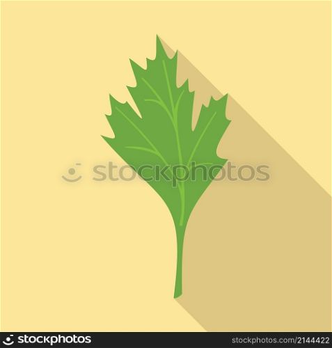 Parsley spice icon flat vector. Herb leaf. Bite plant. Parsley spice icon flat vector. Herb leaf