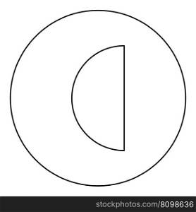 Part circle 1/2 2 two icon in circle round black color vector illustration image outline contour line thin style simple. Part circle 1/2 2 two icon in circle round black color vector illustration image outline contour line thin style