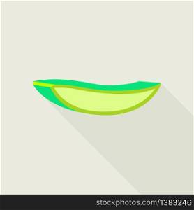 Part of aloe leaf icon. Flat illustration of part of aloe leaf vector icon for web design. Part of aloe leaf icon, flat style
