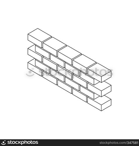 Part of brick wall icon in isometric 3d style on a white background. Part of brick wall icon, isometric 3d style