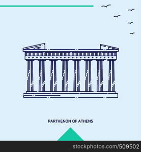 PARTHENON OF ATHENS skyline vector illustration