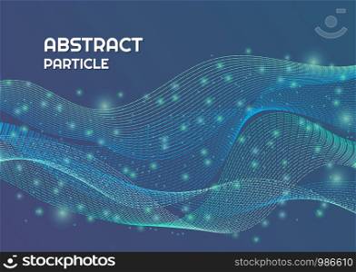 Particle abstract background line flow complex design with light shine. vector illustration