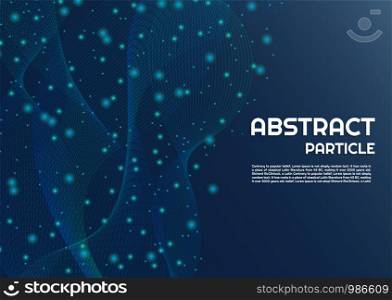 Particle background abstract style line dot flow light with space for your text. vector illustration