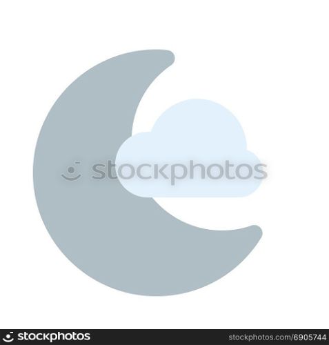 partly cloudy night, icon on isolated background