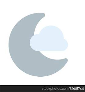 partly cloudy night, icon on isolated background