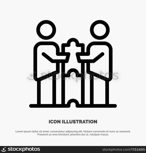 Partners Collaboration, Business, Cooperation, Partners, Partnership Line Icon Vector