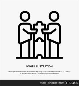 Partners Collaboration, Business, Cooperation, Partners, Partnership Line Icon Vector