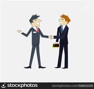 Partners people icon flat design. Partnership business, man and teamwork, cooperation contract, deal and handshake, professional corporate, communication and coworking illustration on white