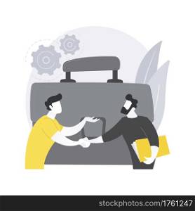 Partnership abstract concept vector illustration. Partnership and agreement, cooperation and teamwork, business partner, open a firm together, professional collaboration abstract metaphor.. Partnership abstract concept vector illustration.