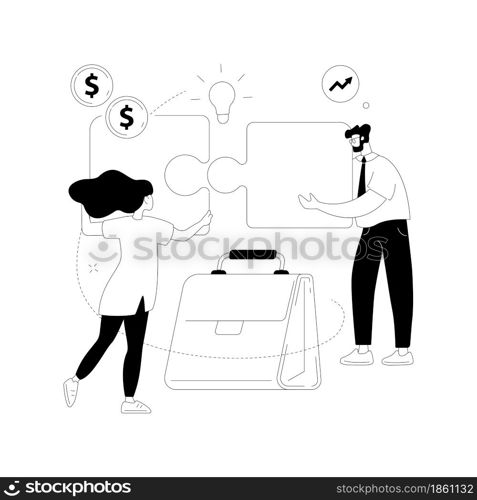 Partnership abstract concept vector illustration. Partnership and agreement, cooperation and teamwork, business partner, open a firm together, professional collaboration abstract metaphor.. Partnership abstract concept vector illustration.