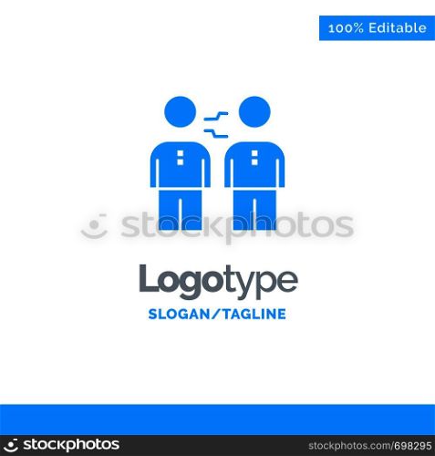 Partnership, Agreement, Business, Cooperation, Deal, Handshake, Partners Blue Solid Logo Template. Place for Tagline