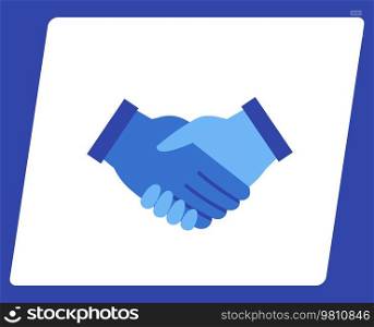 Partnership, agreement, negotiation, teamwork concept. Agreement at negotiations, shaking hands. Handshake icon isolated on white background. Handshake as symbol of closing deal during meeting. Handshake as symbol of closing deal during meeting. Partnership, agreement, negotiation, teamwork