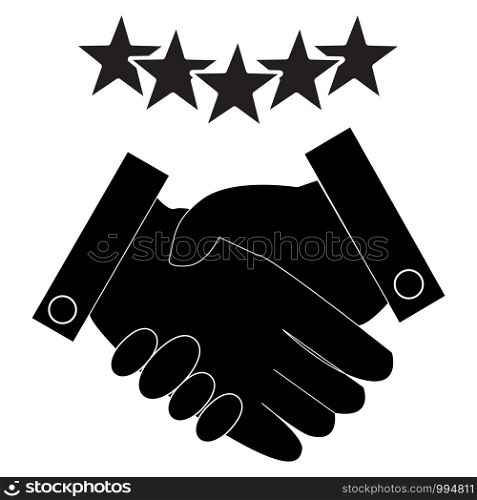 partnership icon on white background. flat style. excellent quality performance handshake concept. Satisfaction for best service. dedication sign.