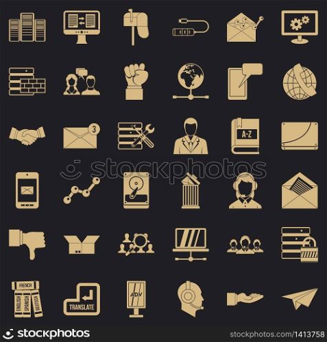 Partnership icons set. Simple style of 36 partnership vector icons for web for any design. Partnership icons set, simple style