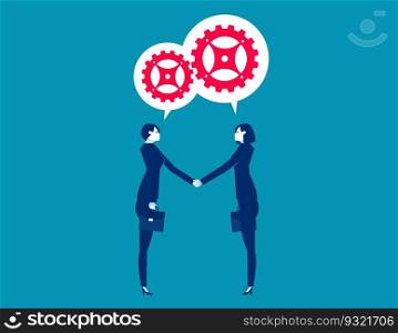 Partnership negotiation to make agreement. Business deal vector illustration concept