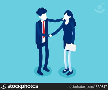 Partnership successful contract. Greeting partner friendship agreement idea