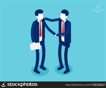 Partnership successful contract. Greeting partner friendship agreement idea