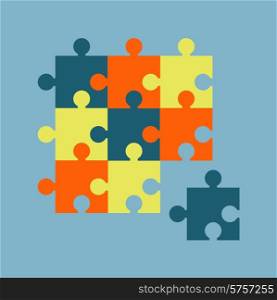 Parts of multicolor puzzles. Business concept of teamwork