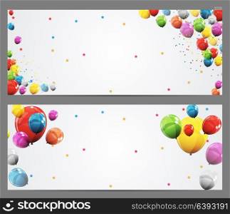 Party Background Baner and Balloons Vector Illustration. EPS10. Party Background Baner and Balloons Vector Illustration