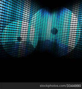 Party Background - CD Compact Discs and Blue Equalizer on Black Background