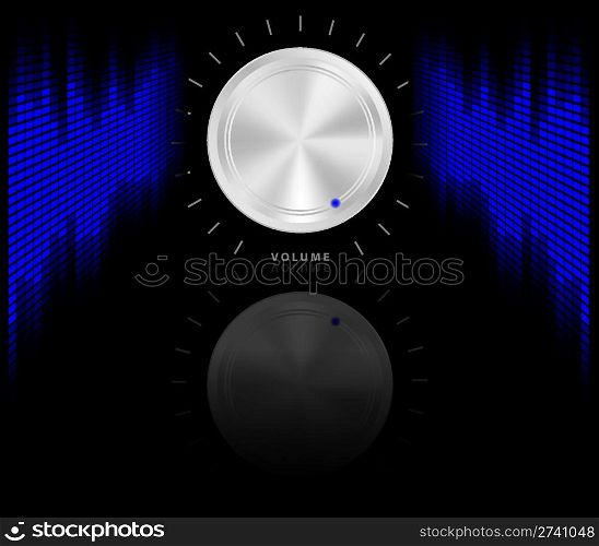 Party Background - Equalizer in Shades of Blue and Volume Knob