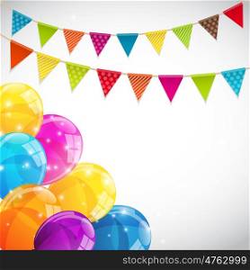 Party Background with Flags and Balloons Vector Illustration. EPS10. Party Background with Flags and Balloons Vector Illustration