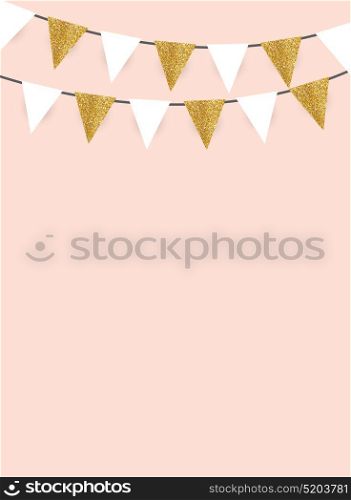 Party Background with Golden Glitter Flags Vector Illustration. EPS10. Party Background with Golden Glitter Flags Vector Illustration