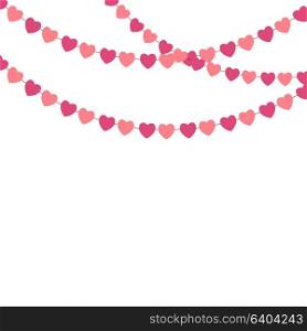 Party Background with Heart Confetti Vector Illustration. EPS10. Party Background with Heart Confetti Vector Illustration