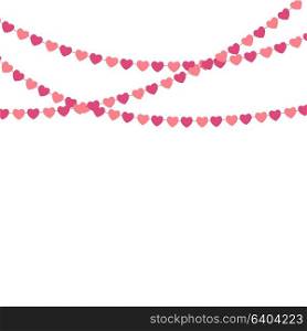Party Background with Heart Shape Confetti Vector Illustration EPS10. Party Background with Heart Shape Confetti Vector Illustration