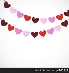 Party Background with Heart Shaped Flags Vector Illustration. EPS10. Party Background with Heart Shaped Flags Vector Illustration