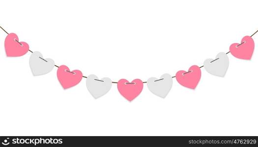 Party Background with Heart Shaped Flags Vector Illustration. EPS10. Party Background with Heart Shaped Flags Vector Illustration