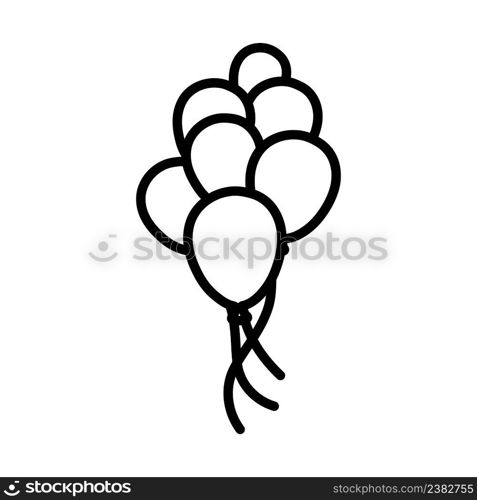 Party Balloons And Stars Icon. Bold outline design with editable stroke width. Vector Illustration.