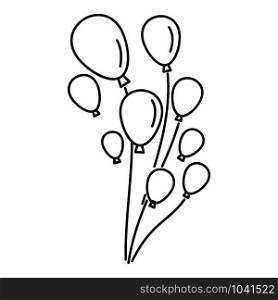Party balloons icon. Outline party balloons vector icon for web design isolated on white background. Party balloons icon, outline style