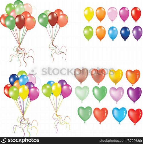 Party balloons isolated on white - vector illustration for your design