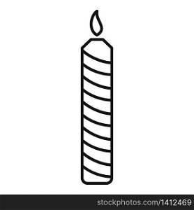 Party birthday candle icon. Outline party birthday candle vector icon for web design isolated on white background. Party birthday candle icon, outline style