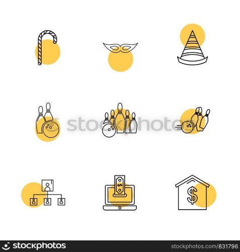 party , birthday , celebrations , anniversary , icon, vector, design, flat, collection, style, creative, icons , cake , bounty , ballons, bowling , gift , money ,