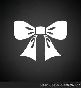 Party bow icon. Black background with white. Vector illustration.