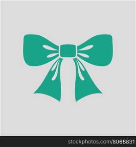 Party bow icon. Gray background with green. Vector illustration.