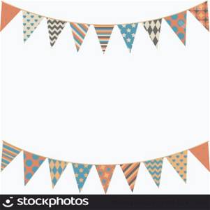 Party bunting background in flat style.