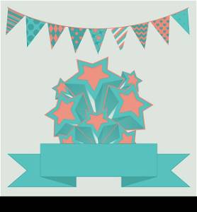 Party bunting background with stars and banner