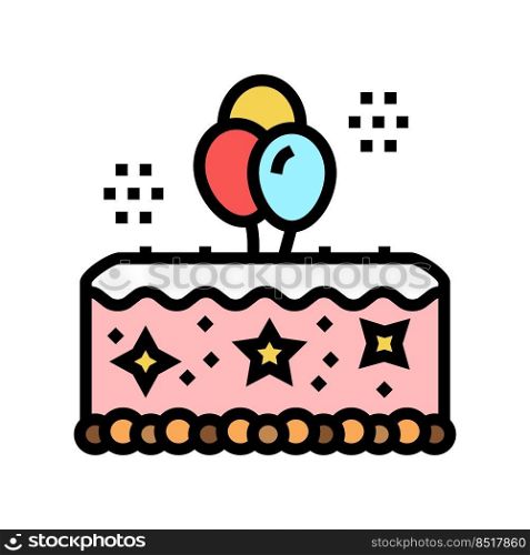 party cake food dessert color icon vector. party cake food dessert sign. isolated symbol illustration. party cake food dessert color icon vector illustration