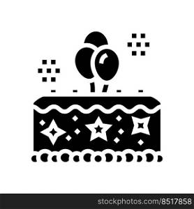 party cake food dessert glyph icon vector. party cake food dessert sign. isolated symbol illustration. party cake food dessert glyph icon vector illustration