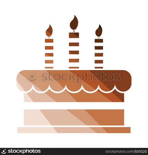 Party cake icon. Flat color design. Vector illustration.
