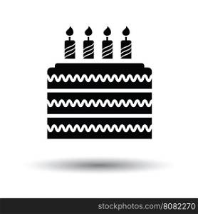 Party cake icon. White background with shadow design. Vector illustration.