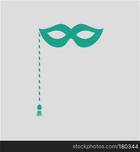 Party carnival mask icon. Gray background with green. Vector illustration.