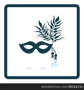Party carnival mask icon. Shadow reflection design. Vector illustration.