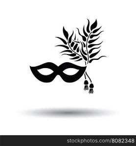 Party carnival mask icon. White background with shadow design. Vector illustration.