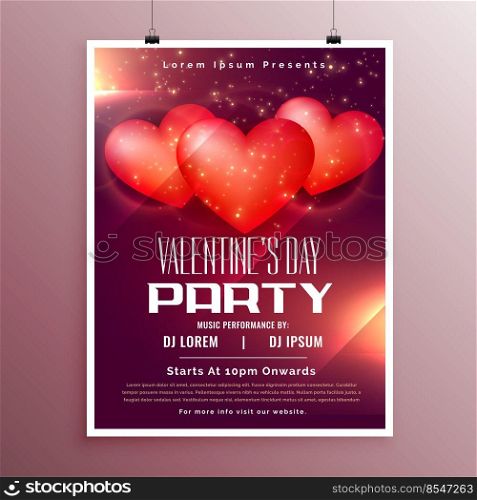 party celebration flyer for valentines day