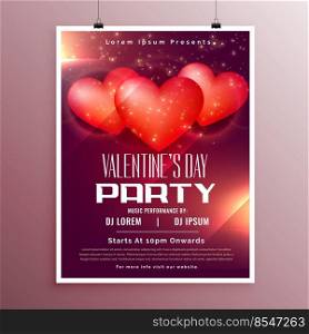 party celebration flyer for valentines day